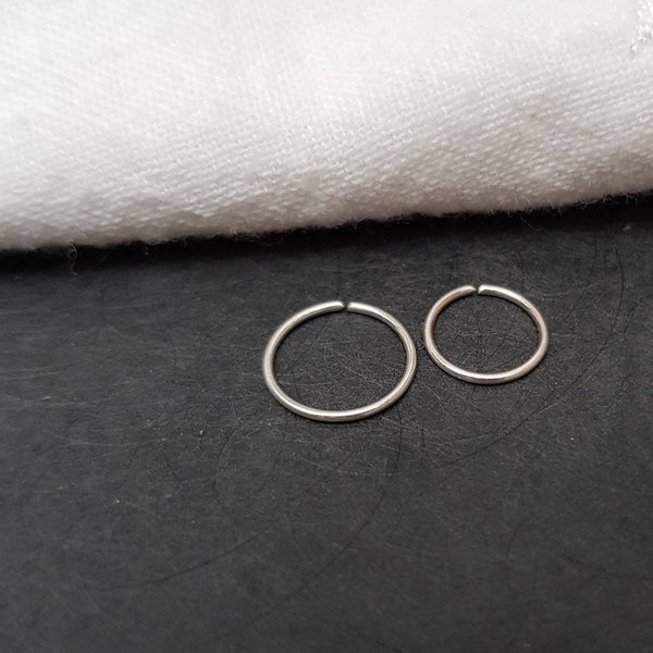 dunne neusring 925 zilver, neuspiercing "Minimalist" / helix piercing, oorbel, hoepel, kraakbeen, septum, helix, delicate hoepelring, hoepeloorbellen