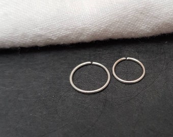 thin nose ring 925 silver, nose piercing "Minimalist" / helix piercing, earring, hoop, cartilage, septum, helix, delicate hoop ring, hoop earrings