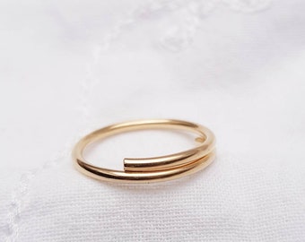 Ring GOLD Filled "Minimalist" // bold ring, breiter Ring, Stapelring, stacking ring, minimalistischer Ring, verstellbarer Ring, Goldring