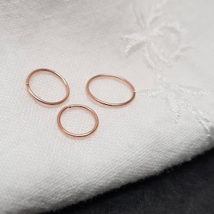 dünner Nasenring Rosegold Filled, Nasen Piercing Minimalist / Helix Piercing, Ohrring, Hoop, schmaler Ring Septum, Helix, zarter Hoop, 22g Bild 1