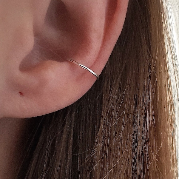 Ear Cuff "Minimalist" recycled 925 silver, ear cuff, eco-friendly, ear clamp, ear clip, ear cuff, ear brace, fake piercing, earring