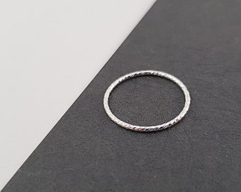 Ring "Sparkle" 925 silver - Sterling silver - 1 mm // delicate ring, band ring, narrow ring, minimalist ring, real silver ring, thin rings