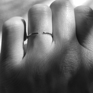 open ring Minimalist sterling silver 1 mm / 925 silver, stacking ring sterling silver, minimalist ring, adjustable ring, thin image 1