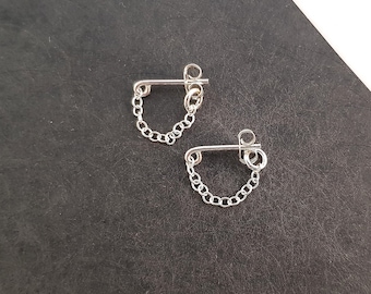 Chain earrings "Kedja" 925 silver // chain earrings, threader earrings, dangle earrings, chain earrings, hoop earrings silver, hanging earrings,