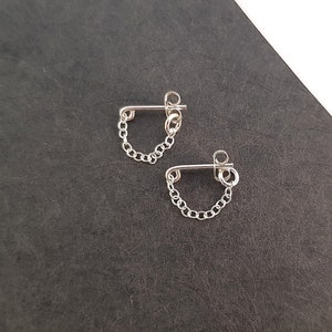 Ketten Ohrringe Kedja 925 Silber // chain earrings, threader earrings, dangle earrings, Kettenohrringe, Creolen Silber, Hängeohrringe, Bild 1