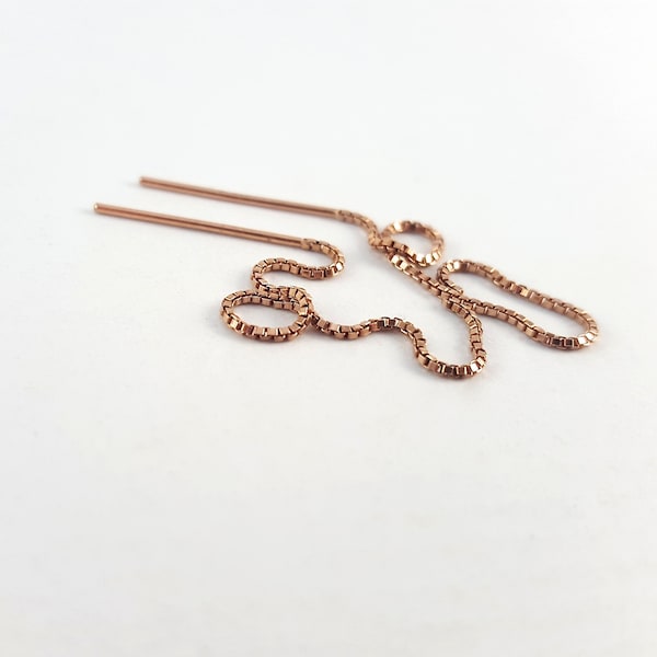 Chain Earrings "Kjede" Rose Gold filled // Pull-through earrings, Threaders, Thread earrings, Chain earrings, minimalist earrings, threader