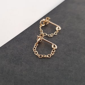 Orecchini a catena "Kedja" Gold Filled // orecchini a catena, orecchini a catena, cerchi, orecchini a catena, orecchini a cerchio a catena, ciondoli minimalisti,