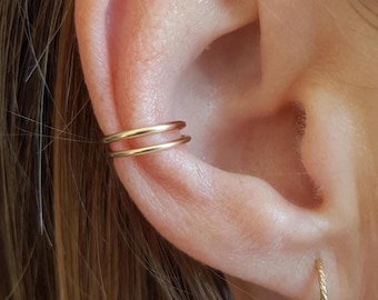 Helix Ear Cuff Gold Filled ohne Piercing, Ohrklemme, minimalistische Ohrmanschette, Fake Piercing