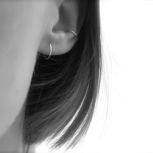 Piercing ring Minimalist 925 silver // recycled silver, fair jewelry, hoops, piercing ear, piercing conch, helix, nose ring, piercing image 1