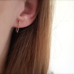 Ketten Ohrringe Rosegold Filled / minimalistische Ohrringe, Helix Piercing, dangle earrings, Kettenohrringe, Ohrring Kette, Creolen, Conch