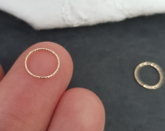 Very thin gold-filled piercing ring / 0.5 mm / 24 g "Sparkle" piercing for ear, nose, helix, nose ring, earring, septum, conch