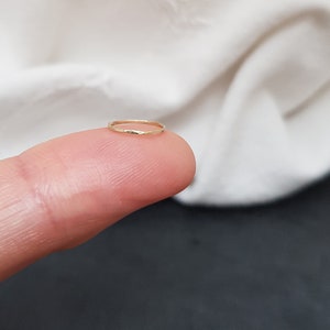 very thin 750 gold piercing ring "Minimalist" 18K solid gold, 0.5 mm thin helix, real gold piercing ring, earring, mini creole, nose ring