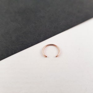 Ear Cuff Minimalist Rose Gold Filled // earcuff, piercing ring fake, piercing ear fake, ear clamp, ear cuff rose gold, helix cuff image 1