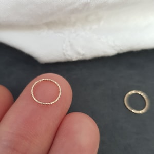 Very thin Gold Filled Piercing Ring / 0.5 mm / 24g &quot;Sparkle&quot; Piercing Ear, Nose Piercing, Helix Piercing, Nose Ring, Earring, Septum, Conch