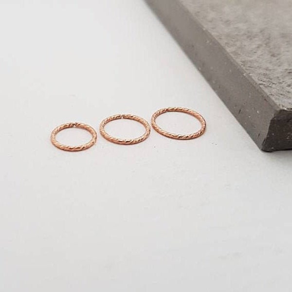 Piercing Ring "Minimalist Sparkle" Rose Gold Filled / Piercingring, Hoop Ohrstecker, small hoops, Nasenring, helix piercing, Ohrstecker, hoops