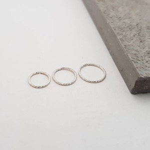 Piercing Ring "Minimalist Sparkle" 925 Silver // Sterling Silver Hoops, Sleepers, Piercing Ear, helix piercing, nose ring, earring, creoles