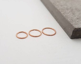 Piercing Ring "Minimalist Sparkle" Rose Gold Filled / Piercingring, Hoop Ohrring, small hoops, Nasenring, helix piercing, Ohrring, hoops