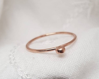 Perlenring "Rondelle" Rosegold Filled // Stapelring, Ring minimalistisch, Perlen Ring, Roségold Ring, Bandring, zierlicher Ring, Kugelring