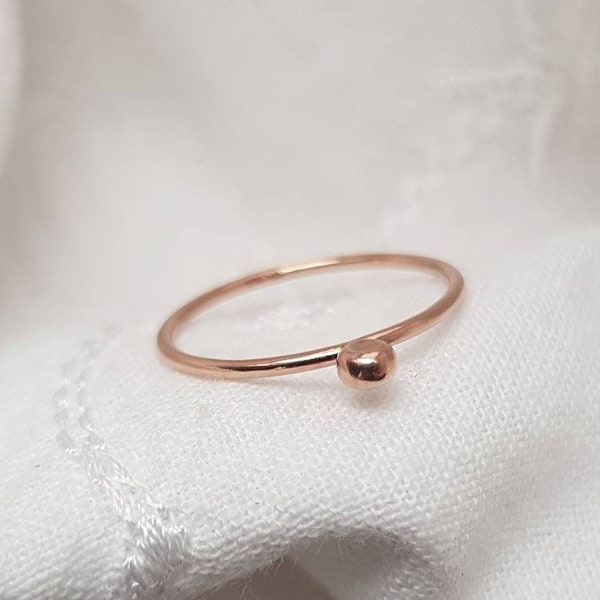 Perlenring "Rondelle" Rosegold Filled // Stapelring, Ring minimalistisch, Perlen Ring, Roségold Ring, Bandring, zierlicher Ring, Kugelring