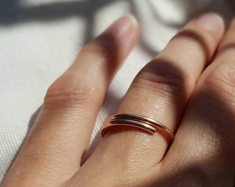 Ring "Minimalist" Rosegold Filled // Asymmetrischer Ring, Stapelring, stacking ring, minimalistischer Ring, verstellbarer Ring, breiter Ring