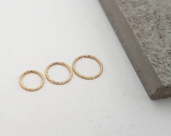 Piercing Ring "Minimalist Sparkle" Gold Filled - gold plated / Earring, Piercing Ear, Helix Piercing, Nose Ring, Endless Ring, Piercing Gold