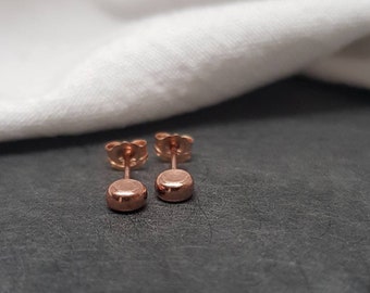 Kreis Ohrstecker "Rondelle" Rose Gold Filled // Kugel Ohrstecker, Ohrstecker Perle, small studs, Perlen Ohrstecker, Kugelohrringe Roségold