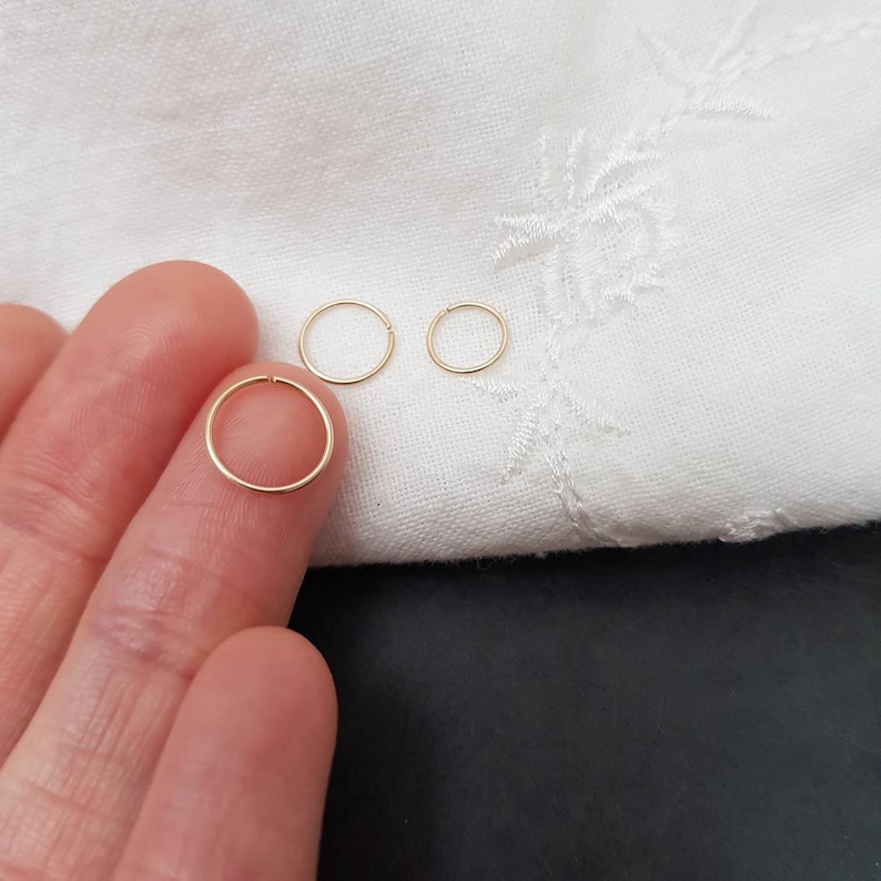 thin nose ring gold filled, nose piercing Minimalist / helix piercing, earring, hoop, cartilage, septum, helix, delicate hoop ring, hoop earrings image 5