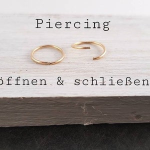 Piercing Ring Minimalist Sparkle Gold Filled vergoldet / Ohrring, Piercing Ohr, Helix Piercing, Nasenring, Endlos Ring, Piercing Gold Bild 8