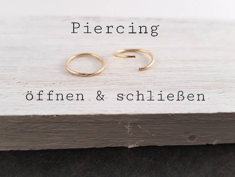 Piercing Ring Minimalist Sparkle Gold Filled vergoldet / Ohrring, Piercing Ohr, Helix Piercing, Nasenring, Endlos Ring, Piercing Gold Bild 8