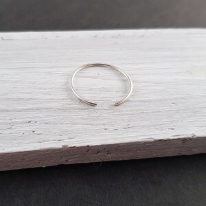 open ring Minimalist sterling silver 1 mm / 925 silver, stacking ring sterling silver, minimalist ring, adjustable ring, thin image 4