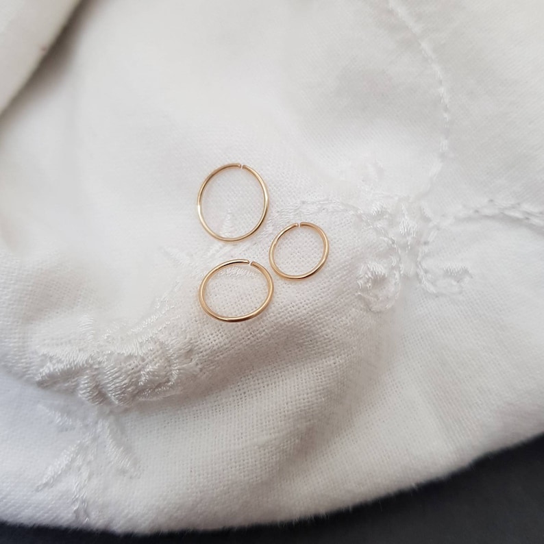 thin nose ring gold filled, nose piercing Minimalist / helix piercing, earring, hoop, cartilage, septum, helix, delicate hoop ring, hoop earrings image 3