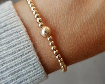 Gold Filled Bracelet, Pearl Bracelet, Gold Bracelet, Gold Ball Bracelet, Friendship Bracelet, Bangle, Women's Bracelet, Gold Bracelet, Gift