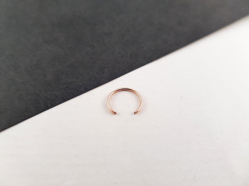 Ear Cuff Minimalist Rose Gold Filled // earcuff, piercing ring fake, piercing ear fake, ear clamp, ear cuff rose gold, helix cuff image 1