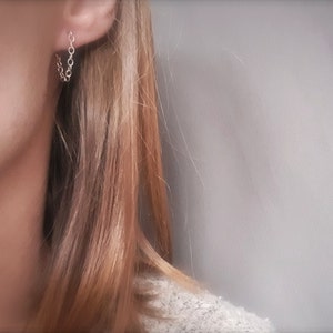 Ketten Ohrringe "Kedja" BIG / 925 Silber Chain Earrings, Threader Earring, Helix Piercing, Conch Piercing, Conch Ring, Piercing mit Kette