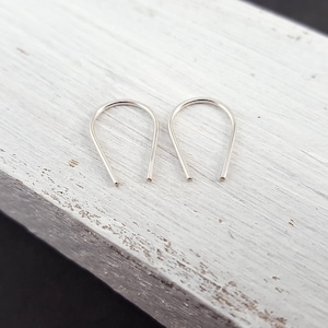 Pendientes de plata 925 "Minimalistas" M - Plata de ley - Pendientes de lazo abierto, pendientes de aro finos, pendientes delicados