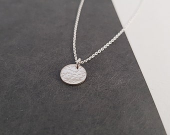 gehamerde ketting "Hamma" MIDI 925 Zilver // Echte zilveren ketting met plaat hanger, hamerslag, gehamerde sieraden, gehamerde ketting