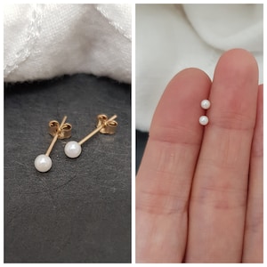 kleine Perlenohrringe AKOYA  / Gold Filled, Perlen Ohrstecker, Piercing Ohr, Conch Piercing, Helix, nachhaltiger Schmuck, Tragus, Ohrringe