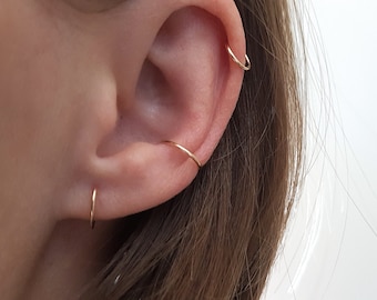 Real gold piercing ring "Minimalist" 585 gold, 750 gold, 14K solid gold, 18K gold, helix, piercing ring, earring, hoops, nose ring, gold ring