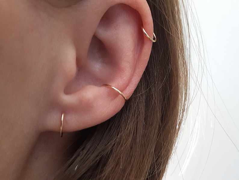 Piercing Ring Minimalist Gold Filled vergoldet / Helix, Piercingringe, Ohrring, Hoops, Nasenring, Piercing Ohr, Knorpel, Septum, Bild 1