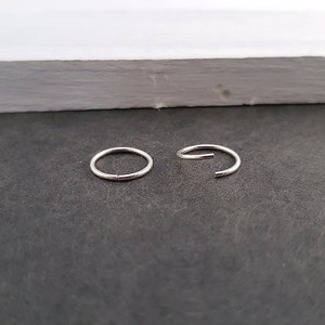 Piercingring Minimalist 925 Silber // recyceltes Silber, fairer Schmuck, Hoops, Piercing Ohr, Piercing Conch, Helix, Nasenring, Piercing Bild 3