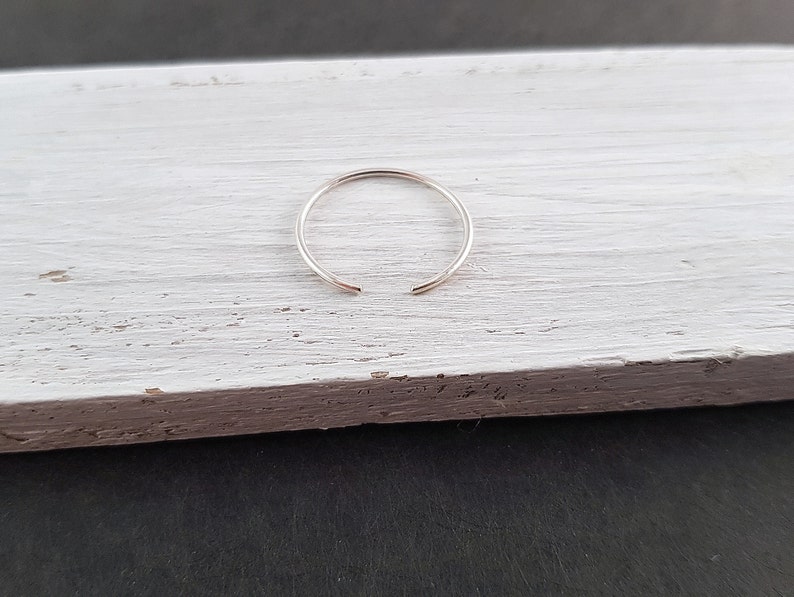 open ring Minimalist sterling silver 1 mm / 925 silver, stacking ring sterling silver, minimalist ring, adjustable ring, thin image 3