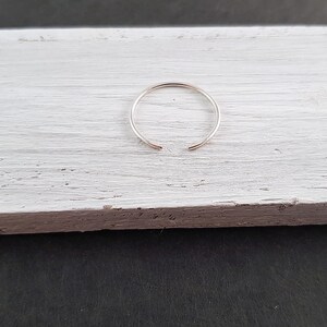 open ring Minimalist sterling silver 1 mm / 925 silver, stacking ring sterling silver, minimalist ring, adjustable ring, thin image 2