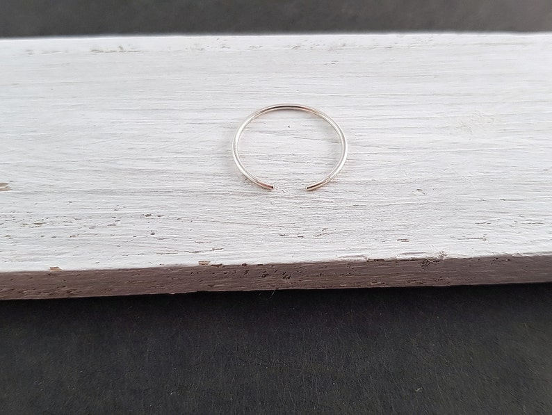 open ring Minimalist sterling silver 1 mm / 925 silver, stacking ring sterling silver, minimalist ring, adjustable ring, thin image 2