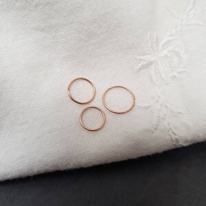 dünner Nasenring Rosegold Filled, Nasen Piercing Minimalist / Helix Piercing, Ohrring, Hoop, schmaler Ring Septum, Helix, zarter Hoop, 22g Bild 4