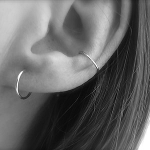 Piercing ring Minimalist 925 silver // recycled silver, fair jewelry, hoops, piercing ear, piercing conch, helix, nose ring, piercing image 5