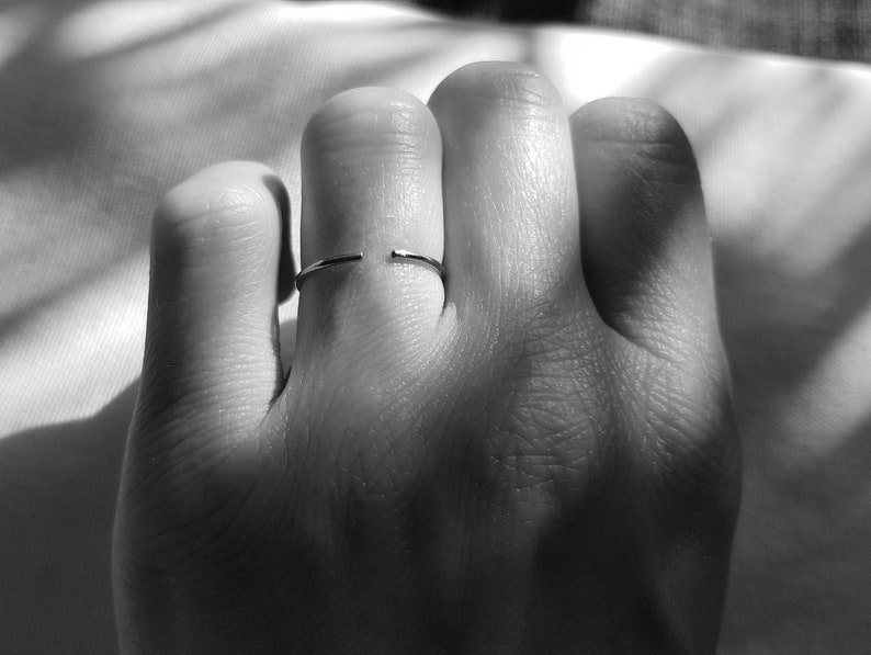 open ring Minimalist sterling silver 1 mm / 925 silver, stacking ring sterling silver, minimalist ring, adjustable ring, thin image 1