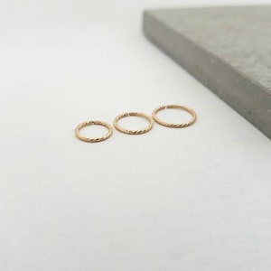 Piercing Ring Minimalist Sparkle Gold Filled vergoldet / Ohrring, Piercing Ohr, Helix Piercing, Nasenring, Endlos Ring, Piercing Gold Bild 6