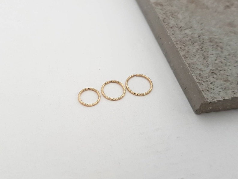 Piercing Ring Minimalist Sparkle Gold Filled vergoldet / Ohrring, Piercing Ohr, Helix Piercing, Nasenring, Endlos Ring, Piercing Gold Bild 1