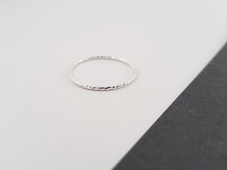 Ring Sparkle 925 Silver Sterling Silver 1 mm // delicate ring, band ring, ring narrow, ring minimalist, real silver ring, thin rings image 2