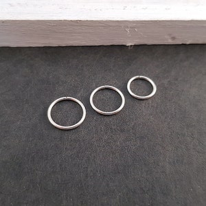 Piercingring Minimalist 925 Silber // recyceltes Silber, fairer Schmuck, Hoops, Piercing Ohr, Piercing Conch, Helix, Nasenring, Piercing Bild 2